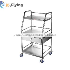 Hospital Medical Instrument Trolley , 201 Stainless Steel Surgical Trolley