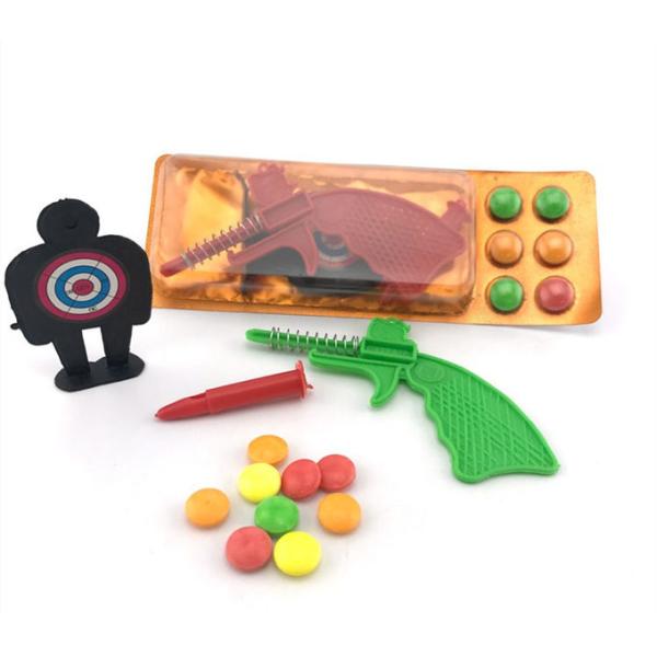 3.4g Shooting Battlefield Tasty Novelty Candy Toys Compressed With Gun Multi Fruit Flavor