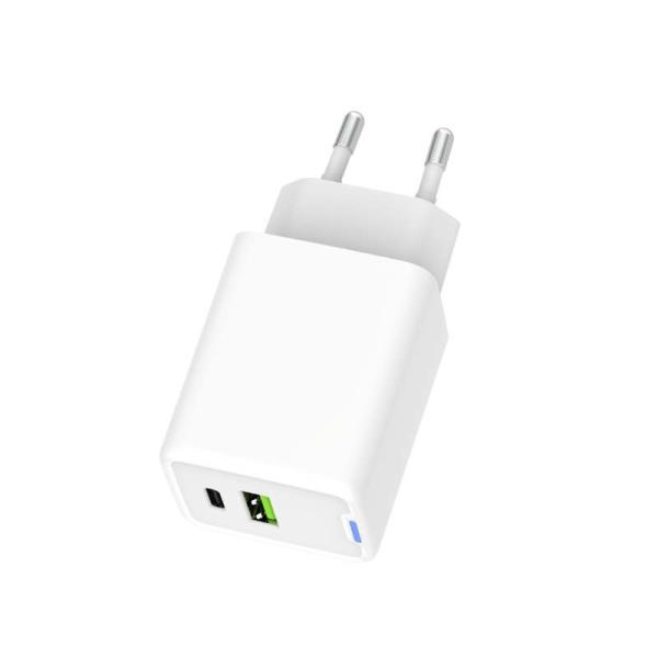 45W Quick Charge GaN USB Charger USB A USB C Wall Charger Adapter With Light