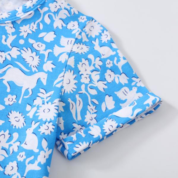 New spring children's clothing short-sleeve printed cotton dress for girls