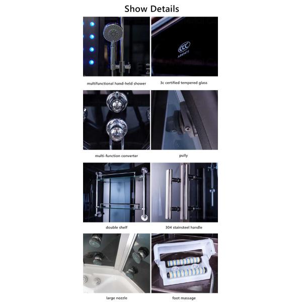 Sector Tray Steam Massage Shower Enclosure Units 1500x1500x2200mm