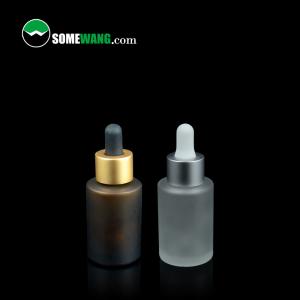 China 30ml Cosmetic Serum Glass Essential Oil Dropper 1.2in Amber Glass Essential Oil Bottles on sale