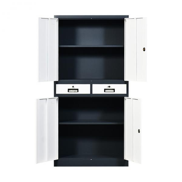 Metal Office Steel Storage Cupboards With Middle Two Drawers