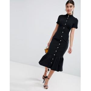 Buy cheap OEM hot sale popper detail and pep hem midi dress from wholesalers