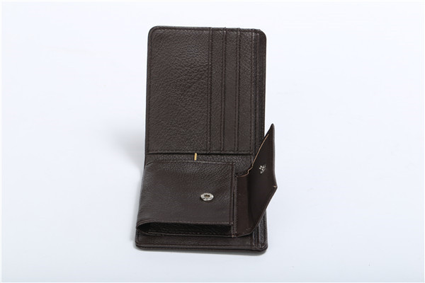 Black Men PU Leather Wallet With Coin Pocket Two Layer Portable 12.5*8.5 Cm