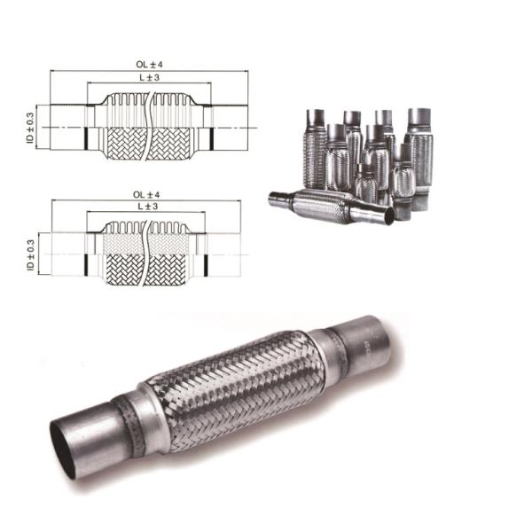 Stainless Steel 2 X 6 X 10 Inch SS201 Exhaust Flex Coupling
