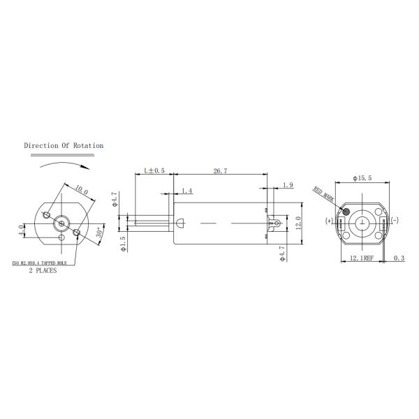 12mm FF-050SK-11170 3-12V DC Micro Motor , High Torque Low Rpm Motor For Shaver CD