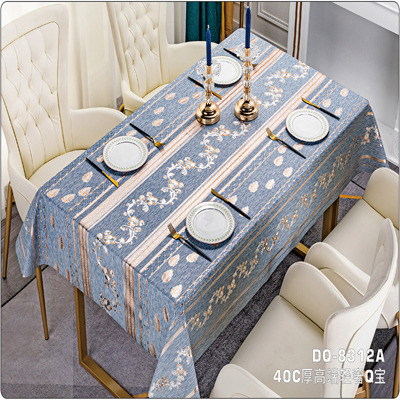 137cm*20m Waterproof Blue Golden Dining Wedding Nonwoven Waterproof Table Cloth Cover
