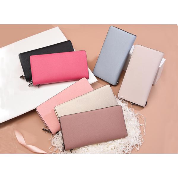 Purse lady Custom logo leather long handbag 2019 stylish simple zipper multi-functional handbag wallet