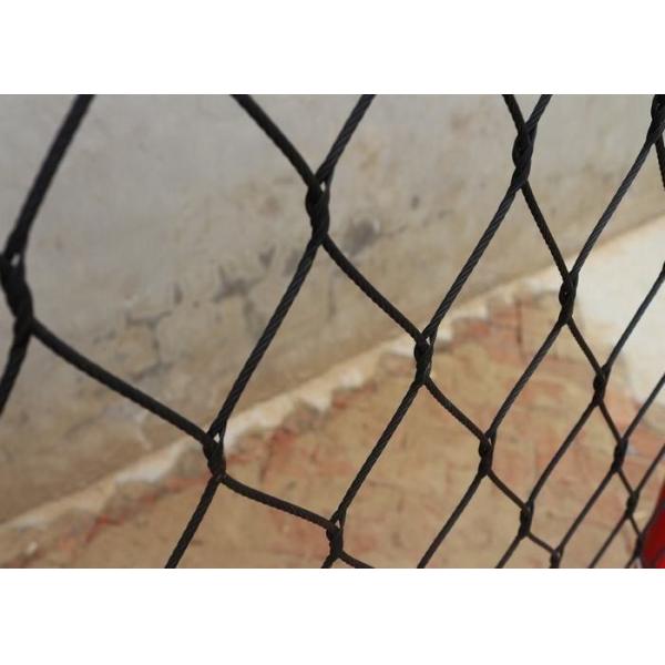 7x7 And 7x19 Knotted Black Oxide Wire Rope Mesh With SGS / CE Certified