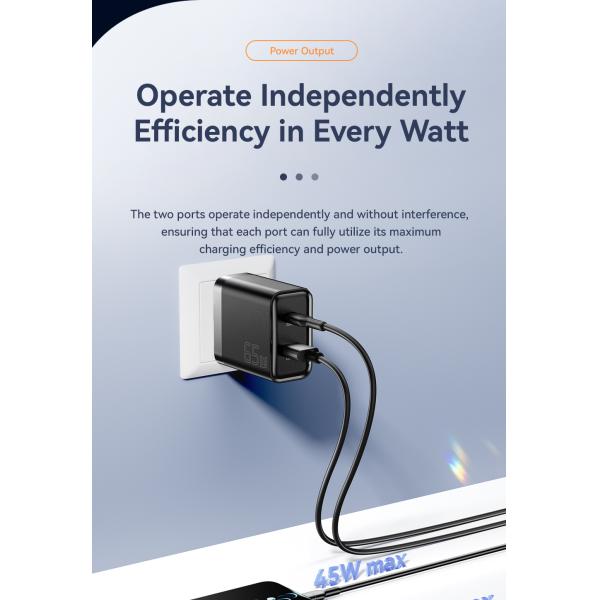 ESSAGER ES-CD43 USB Type C 65W QC4.0 PPS VOOC Gan Phone Fast Charger For Apple Huawei Xiaomi