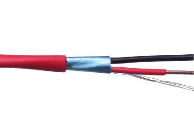 12 AWG 2 Cores Shielded Fire Alarm Cable Solid Copper Conductor FPL-CL2 PVC