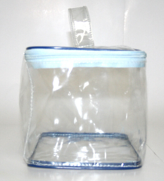 Clear Transparent Makeup Bag , Waterproof Cosmetic Travel Bag With Handle