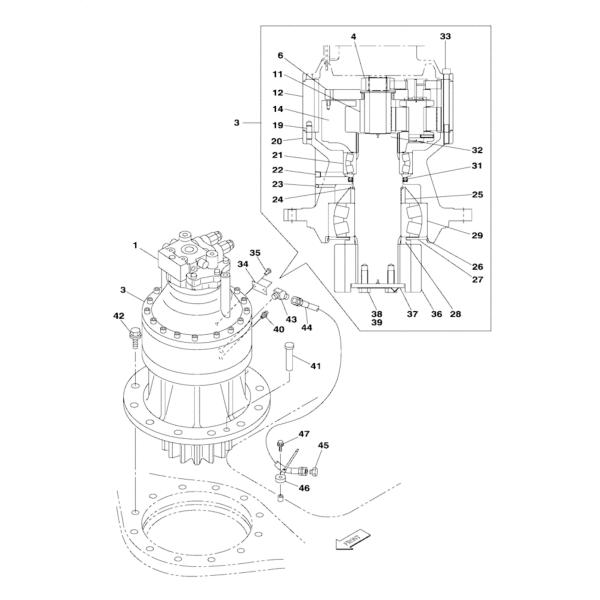 Sumitomo CX460 CX470 SH460 Excavator Swing Gearbox SH460HD-5