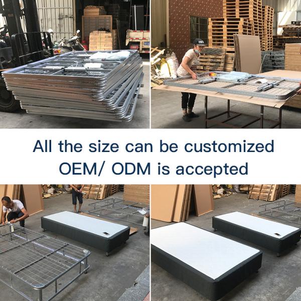 Stress Free Assembly Collapsible Metal Bed Frame , Foldable Metal Twin Bed Frame