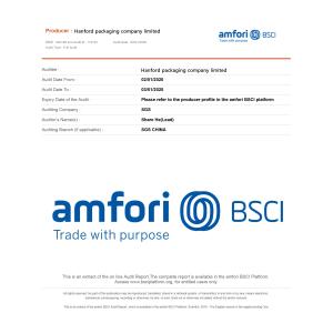 Hanford international packaging and design Co., Ltd Certifications