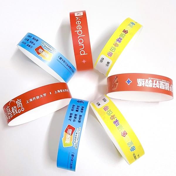 Water Resistant Festival Tyvek Wristbands , Disposable Printable Paper Wristbands