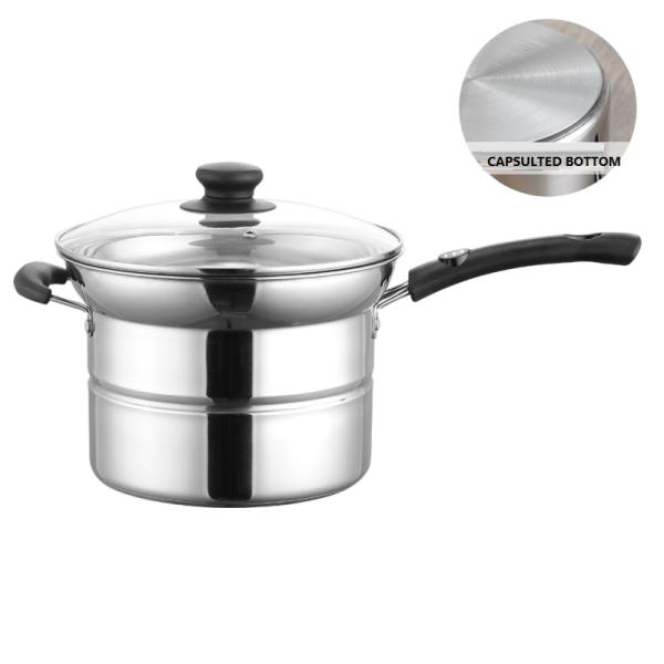 Stainless Steel Kitchen Sauce Pans Sustainable Eco Friendly Milk Pot