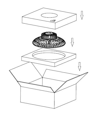 Waterproof 5000K 359.5*359.5*52mm 200w LED High Bay Lights