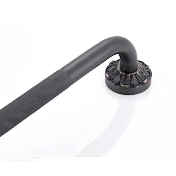 bathroom toilet grab rail black Bronze Bathroom Safety Grab Bars Chrome Knurled Silicone slip ring Grab Bar