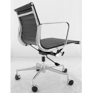 Buy cheap Aluminium Alloy Black Genuine Leather Swivel Lift Executive Office Chair from wholesalers