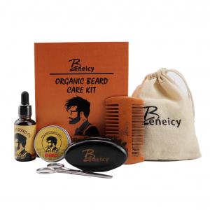 Cheap Custom Private Label Mens shaving Comb brush hemp Beard Oil balm grooming beard growth kit wholesale