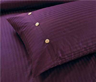 Polyester Cotton Sateen Stripe 1800 Series Egyptian Cotton Blend 4pcs Duvet Cover Set Queen size