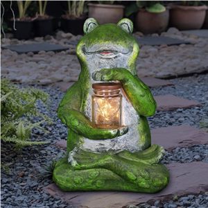 Cheap 1 AA Batteries 14 Inches Solar Frogs Garden Figurines wholesale