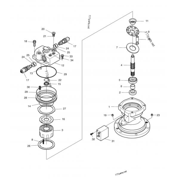 Doosan DH55 2401-9255 2401-9255A 2401-9255B Swing Motor For Excavator Spare Parts
