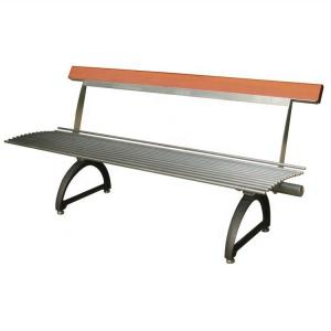 China Modern Outdoor Stainless Steel Garden Bench With Cast Iron Legs on sale