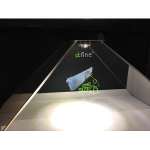 Three Sides 3D Hologram Pyramid Holographic Display Box AC110-240V