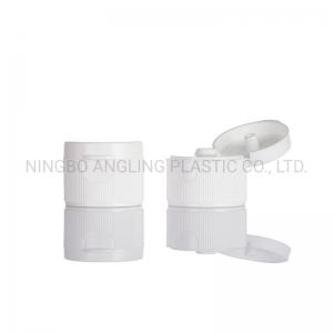 China 28mm Plastic Cap for Flip Top Cap Bottle in Ribbed White Colors Customized Request on sale