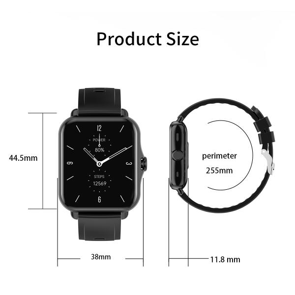 ROHS Certified 200mAh Square Dial Smart Watch Q8 With Music Play