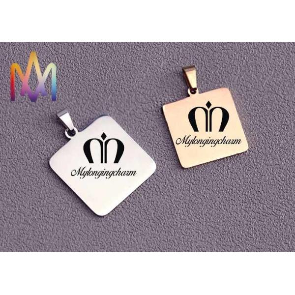 SS304 Polished Rectangle Dangle Custom Engraving Charms