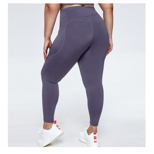 90 Polyester 10 Spandex Plus Size Yoga Pants High Elastic With Side Pockets