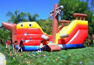 China Pirate Ship Water Slide Inflatable Jumping Castle Commercial on sale