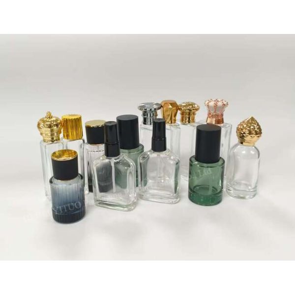 Green Glass Bulk Perfume Bottles 50ml Manufacturers Cylinder Shape