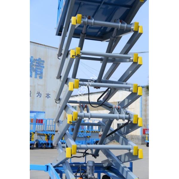 10M Single Person Mobile Scissor Lift Electric Hydraulic 500kg Load Capacity