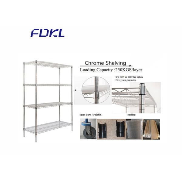 Adjustable Chrome Wire Shelving Light Duty Type For Home / Warehouse