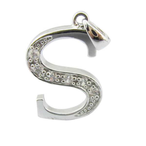 W Letter Jewelry Accessory 925 Silver CZ Pendant For Summer Holiday Looks Alphabet Alphabet Pendant