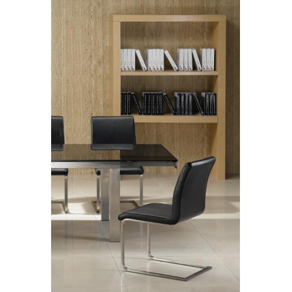 2700mm Length Extendable Dining Table Black With Stainless Steel Frame