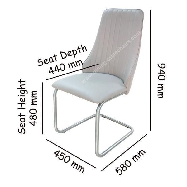 Polyurethane PU Upholstered Stainless Dining Chair Livingroom Chair Leisure Chair