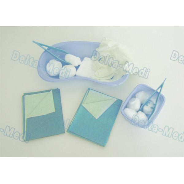 Wound Care Disposable Surgical Kits , Sterile Dressing Packs With Medical Plastic Kidney Bowls