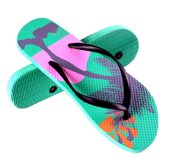 V strap full color printed Women Flip flops thongs slipers manufacturers