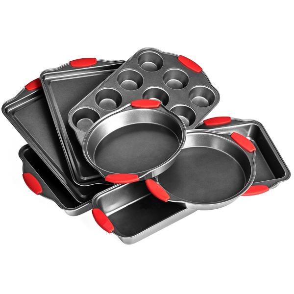 8 Piece Ultra NonStick Baking Pans Set Bakeware Set Cookware Set