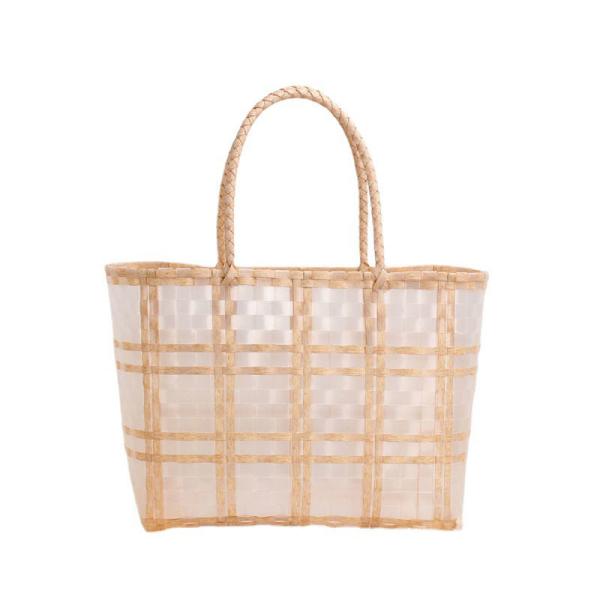 Custom Print Summer Vacation Hand Mesh Tote Bags With Zipper Waterproof