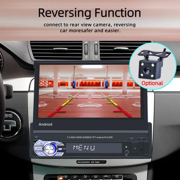 1 Din Retractable Screen Car Stereo 7 Inch Touch Screen Car Radio 11 Usb Mp5 Player
