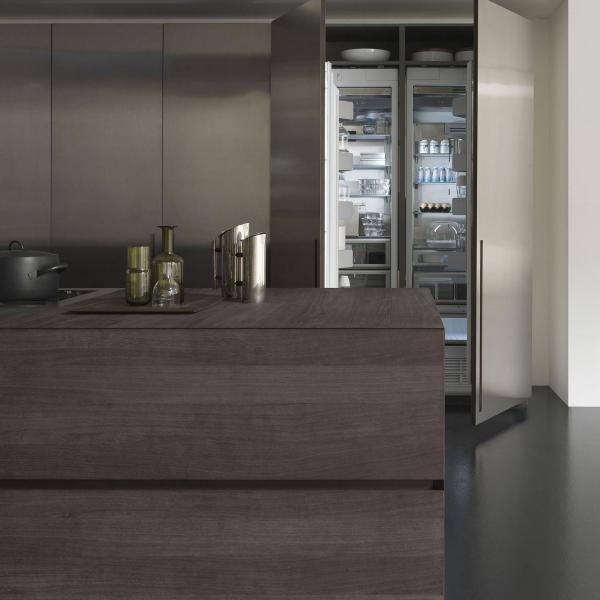 Kitchen Design Custom Smart Complete Sets Stainless Steel Kitchen Cabinets With Wood Grain Island