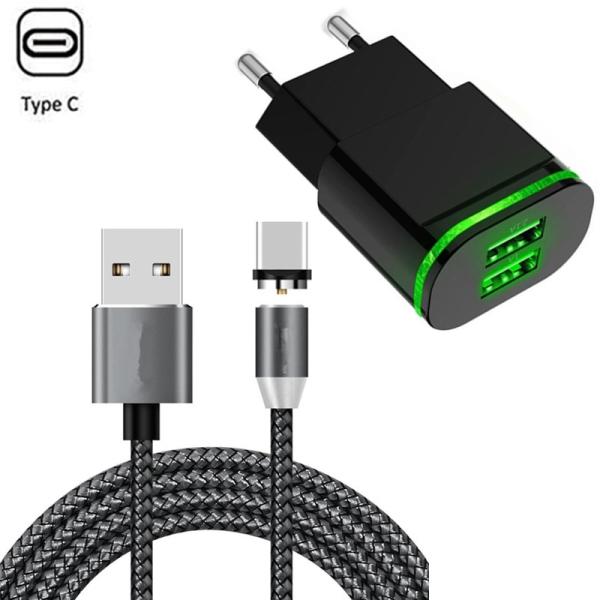 TPE USB Type C Magnetic Charging Cable 100cm USB Data Transfer Cables 360 Degree