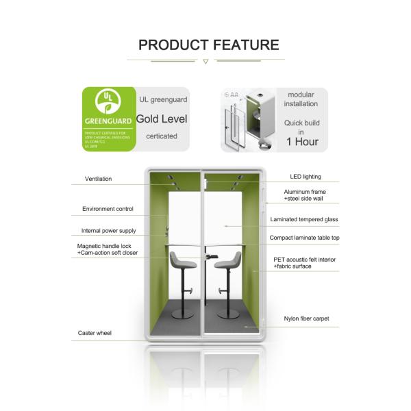 Modern Steel Frame Meeting Pod with Aluminum Window and 2 Years Warranty for Office and Home Use